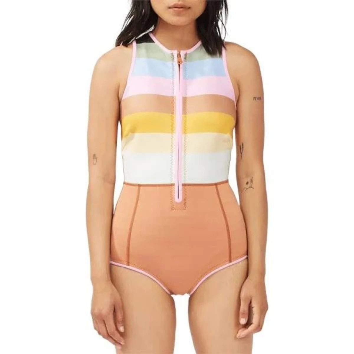 Billabong 1mm Sol Sistah Shorty Spring Wetsuit In Paradise Stripe