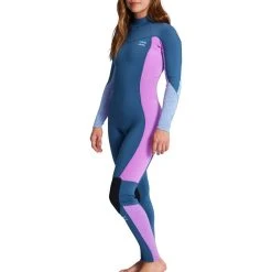 Billabong 302 Synergy Back Zip Steamer Full Wetsuit In Deep Sea