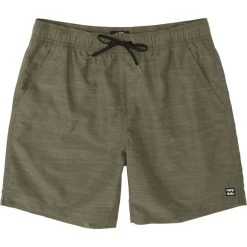 Billabong Boys All Day Slub Elastic Boardshort In Army