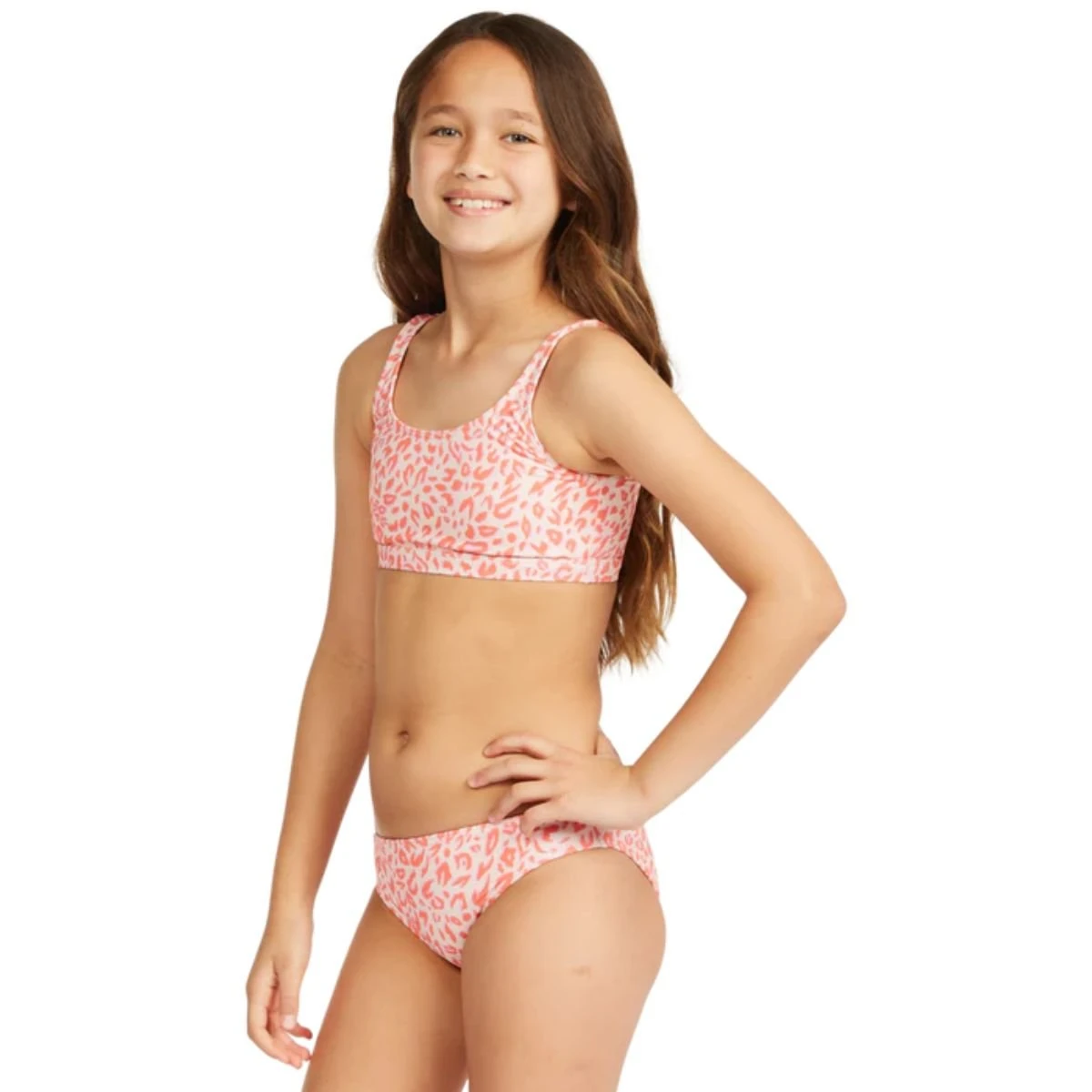 Billabong Girls Chase The Wild Tank Bikini In Just Peachy - Image 2