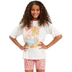 Billabong Girls Mini Biker Babe Shorts In Melon