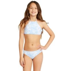 Billabong Girls Rainbow Hi Neck Reversible Bikini In Multi
