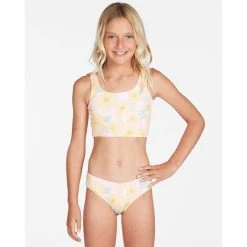 Billabong Girls Sweet Sunset Long Tank Bikini In Multi