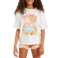 Billabong Lucky Day Girls Tee In Salt Crystal