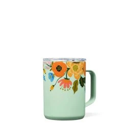 Corkcicle Rifle Paper 16oz Mug Gloss Mint Lively Floral