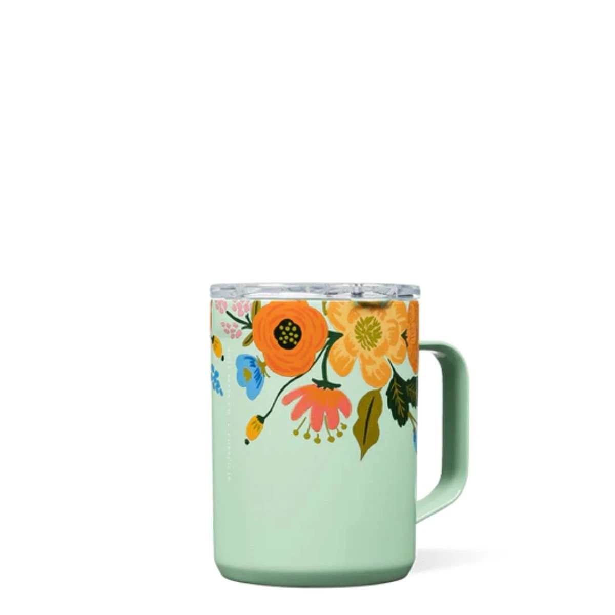 Corkcicle Rifle Paper 16oz Mug Gloss Mint Lively Floral