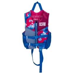 Hyperlite Girl's Child Indy CGA Life Jacket In Blue Camo
