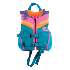 Hyperlite Girls Indy CGA Life Jacket In Aqua / Pink / Orange