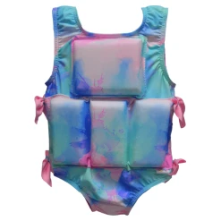 My Pool Pal Girl's Flotation Swimsuit Pastel Paint Splatter