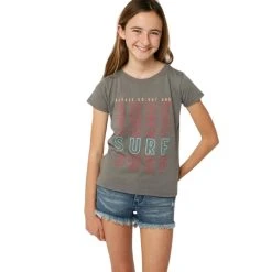O'Neill Girls Just Surf Tee In Smoked Pearl