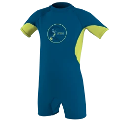 O'NEILL WETSUITS O'Neill Ozone Toddler S/S Spring Wetsuit In Blue/Lime/White