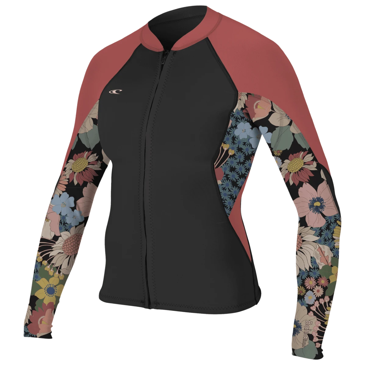 O'NEILL WETSUITS O'Neill Women's Bahia 1.5mm Full Zip Jacket In Black/Twiggy/Tea Rose