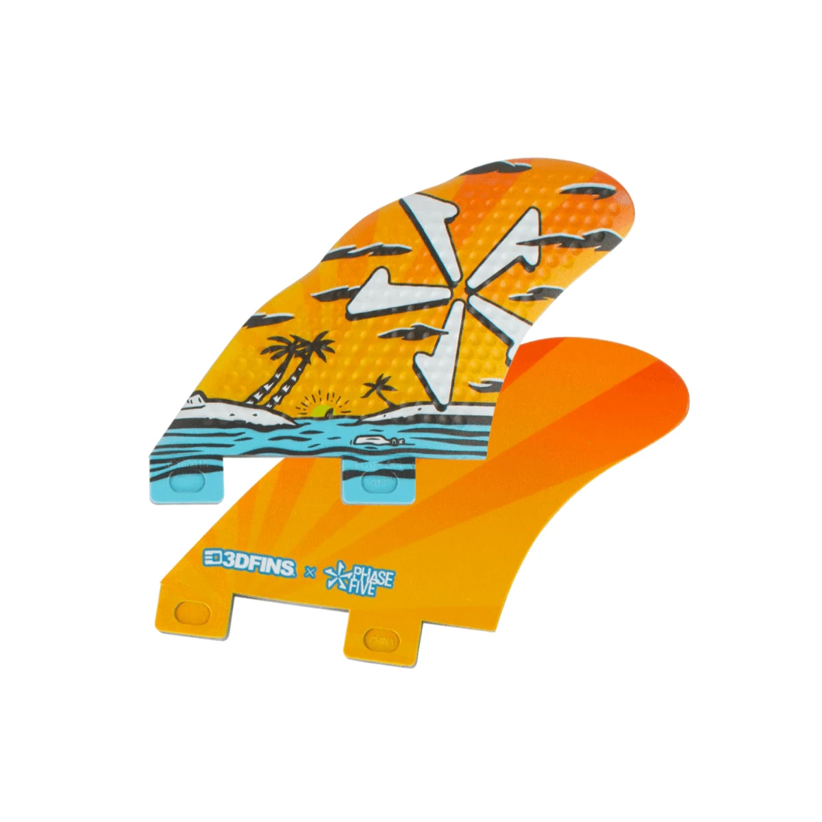 Phase 5 Sunset 3D Speed Base Twin Fin Set