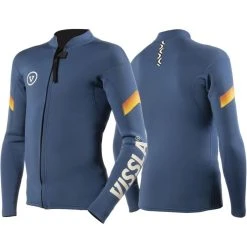 Vissla 7 Seas Boys Raditude 2mm Front Zip Wetsuit Jacket In Harbor Blue